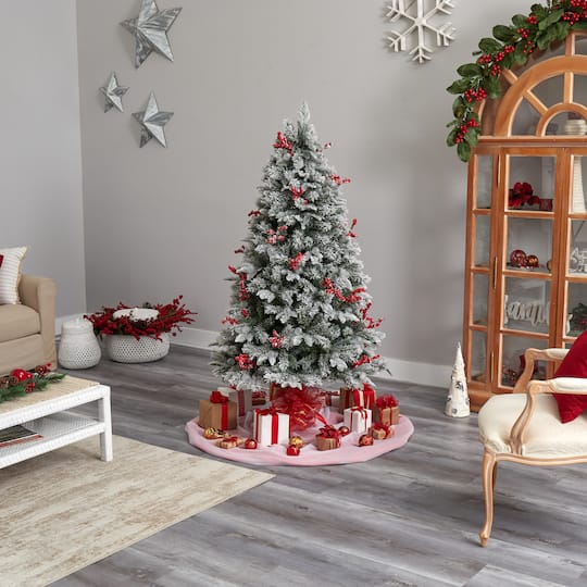 6ft. Pre-Lit Snow Tipped Norwegian Fir Artificial Christmas Tree, White LED Lights